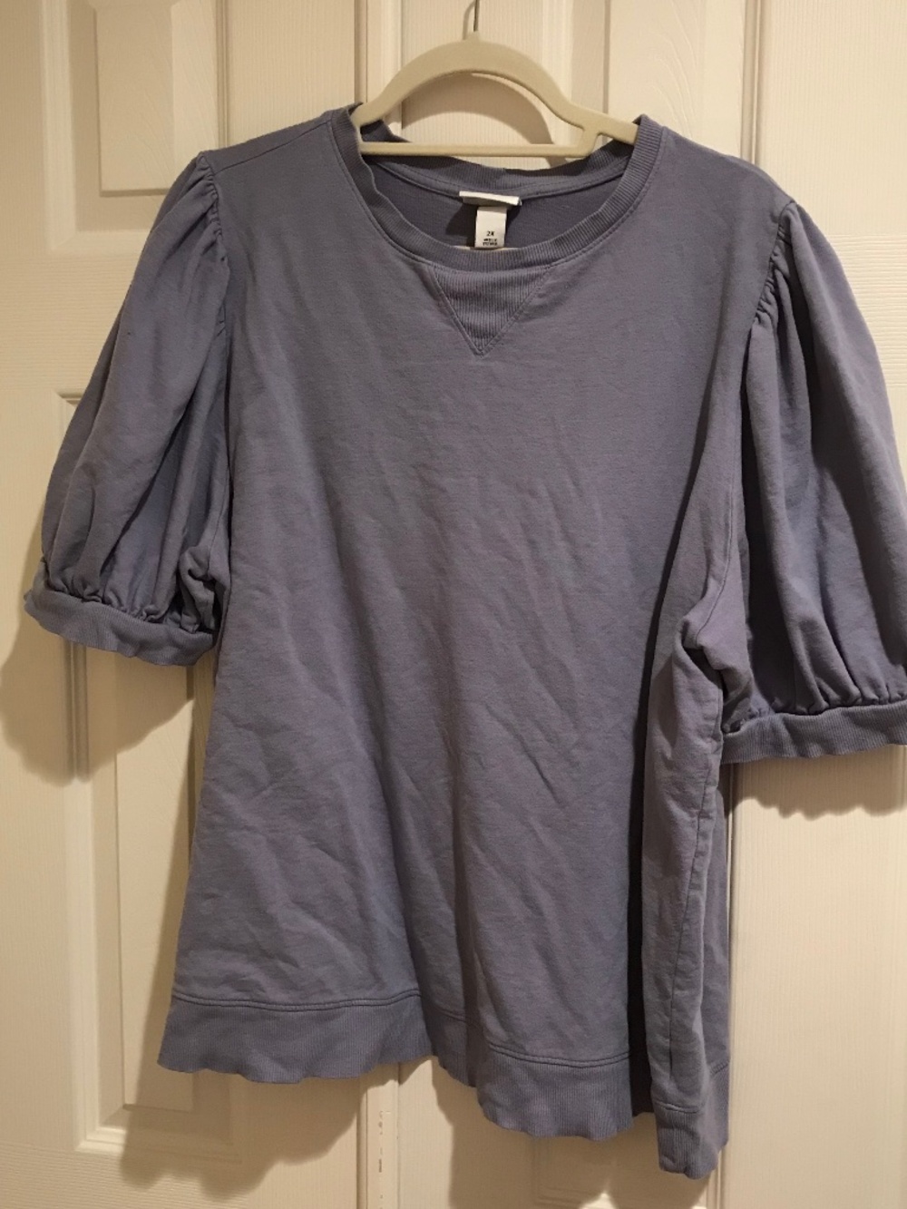 Puff sleeve purple top